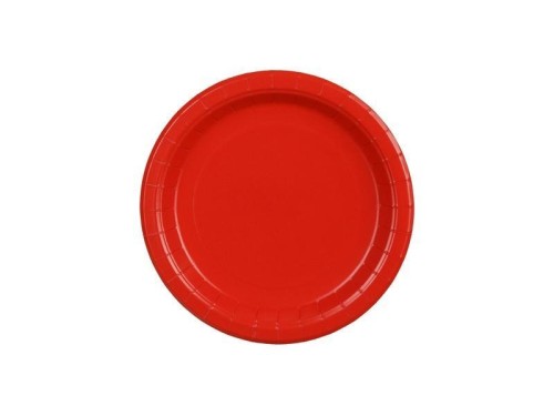 Talerzyki papierowe czerwone 18cm 6szt