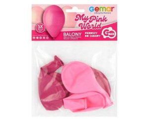 BALONY PREMIUM MY PINK WORLD RÓŻOWE 12.5CM 5SZT