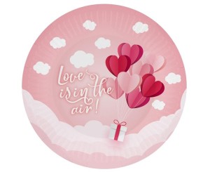 TALERZYKI PAPIEROWE LOVE 18CM 6SZT