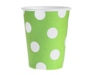 KUBECZKI PAPIEROWE PISTACJOWE GROSZKI 270ML 6SZT