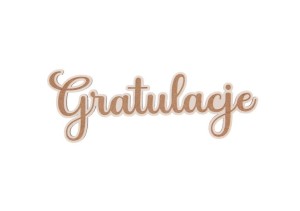 DREWNIANY NAPIS - GRATULACJE 5SZT BIAŁY