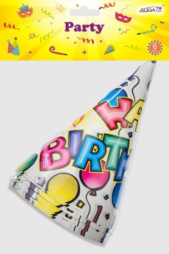 Czapeczka papierowa kolorowa 6szt