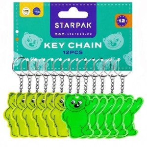 BRELOK ODBLASKOWY MIŚ 7CM (12SZT), STARPAK