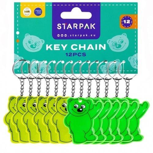 Brelok odblaskowy Miś 7cm (12szt), STARPAK