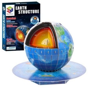 PUZZLE 3D EDUKACYJNE PLANETA ZIEMIA 50EL, LEANTOYS