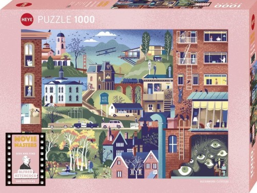 Puzzle 1000 Filmy Alfreda Hitchcocka, Heye