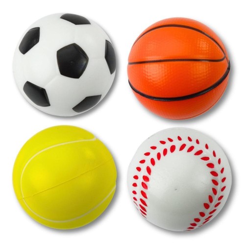 Piłeczki sportowe piankowe 6cm 4szt, Leantoys