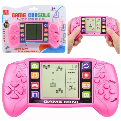 Gra elektroniczna konsola tetris różowa, Leantoys
