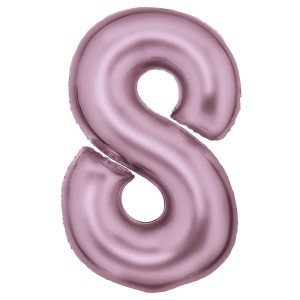 BALON FOLIOWY CYFRA 8 SATYNOWA PASTELOWY RÓŻ 86CM