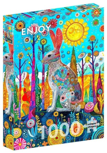 Puzzle 1000 Kolorowy zając, Enjoy