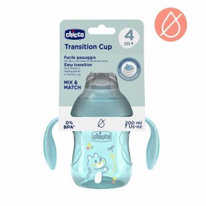 KUBEK TRENINGOWY Z MIĘKKIM USTNIK 200ML TURKUS 4M+