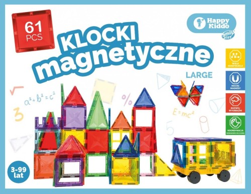 Klocki magntyczne 61el, Smily Play
