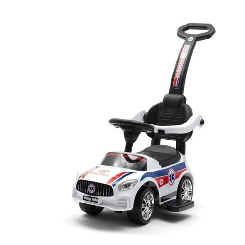 Jeździk z rączką Ambulance biały dźwięk, Baby Mix