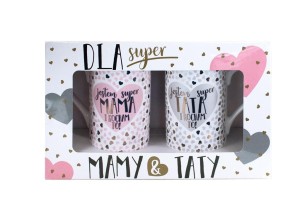 KUBEK KOMPLET Q 896 SUPER MAMA/TATA (SERDUSZKA)