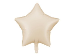 BALON FOLIOWY GWIAZDKA 48CM JASNY BEŻ