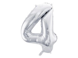 BALON FOLIOWY 4 86CM SREBRNY
