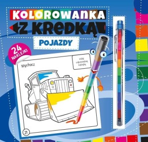 KOLOROWANKA Z KREDKĄ. POJAZDY, PRACA ZBOROWA
