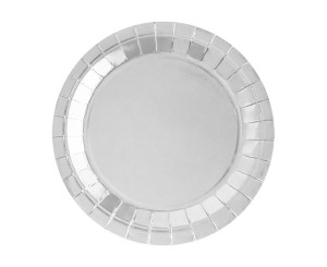 TALERZYKI PAPIEROWE SREBRNE 18CM 8SZT