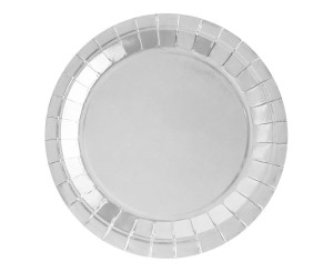 TALERZYKI PAPIEROWE SREBRNE 23CM 8SZT