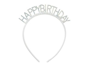 OPASKA HAPPY BIRTHDAY 14X15,5 CM SREBRNA