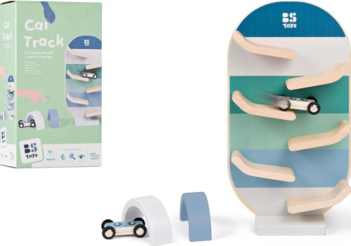 Drewniany tor zjeżdżalnia dla samochodów, BS Toys