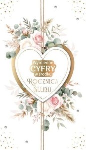 KARNET ROCZNICA ŚLUBU WYMIENNE CYFRY