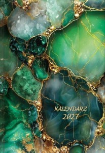 KALENDARZ DZIENNY 2027 A5 MARMUR ZIELONY