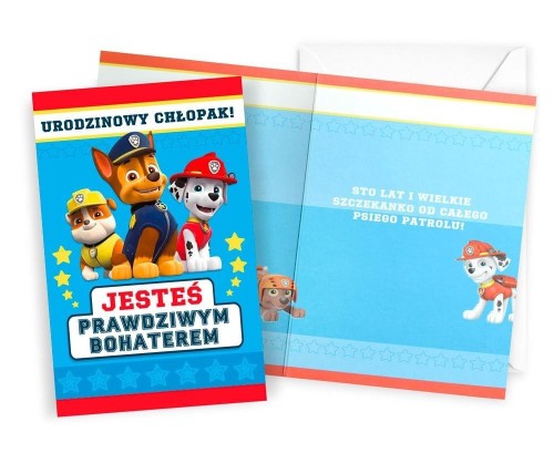 Karnet Urodziny Psi Patrol chłopiec