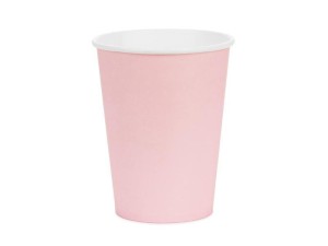 KUBECZKI PAPIEROWE JASNY RÓŻOWY 250ML 6SZT