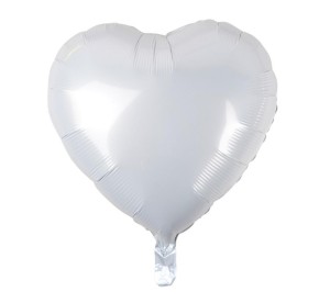 BALON FOLIOWY SERCE BIAŁE 45CM