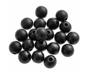 KORALIKI DREWNIANE 16MM 20SZT MATOWA CZERŃ