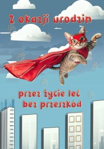 KARTKA OKOLICZNOŚCIOWA W DNIU URODZIN KOT