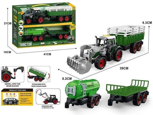 Traktor z przyczepą 41x27x10cm, ADAR