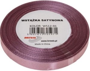 WSTĄŻKA SATYNOWA CIEMNY RÓŻ12MM X 32M