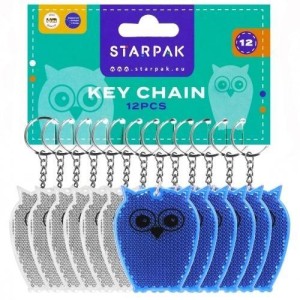 BRELOK ODBLASKOWY SOWA 7CM (12SZT), STARPAK