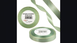 WSTĄŻKA SATYNOWA 12MM/32M SZAROZIELONY