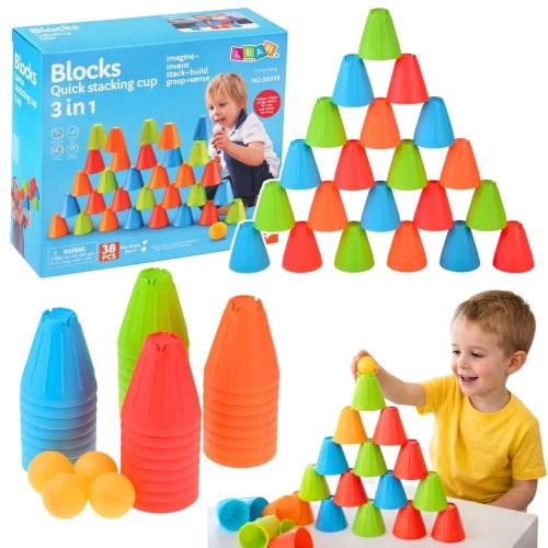 Szybkie Kubeczki 3w1, Leantoys