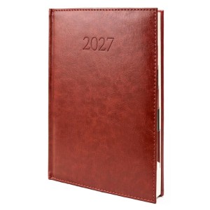 KALENDARZ 2027 B5 AGENDA DZIENNY BORDO