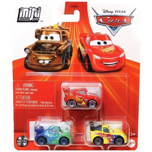 Cars Auta Mikroauta 3-pak, Mattel