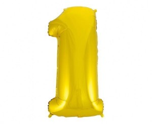 BALON FOLIOWY B&C CYFRA 1 ZŁOTA 92CM
