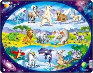 UKŁADANKA LARSEN MAXI ANIMALS AROUND THE WORLD