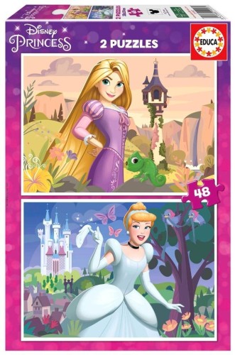 Puzzle 2x48 Zaplątani Kopciuszek, Educa