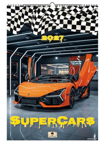 Kalendarz 2027 A3 ścienny super cars