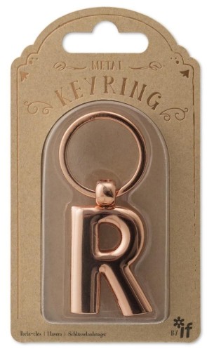 Metalowy brelok do kluczy litera R Keyring, IF