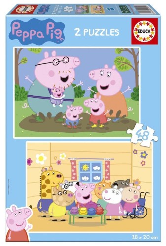 Puzzle 2x48el Świnka Peppa, Educa