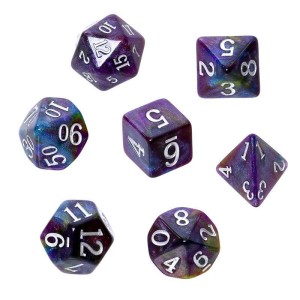 KOMPLET KOŚCI RPG AKRYLOWE DROGA MLECZNA REBEL
