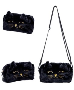 TOREBKA FLUFFY KITTY BLACK ASTRA