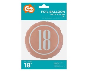BALON FOLIOWY 18-STKA RÓŻOWO ZŁOTY