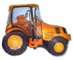 BALON FOLIOWY 61CM TRAKTOR POMARAŃCZOWY