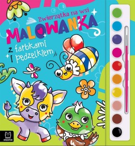 MALOWANKA Z FARBKAMI I PĘDZELKIEM. ZWIERZĄTKA